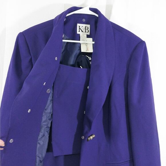 NWT! KB STELLA LOUISE! VIOLET PURPLE 3PC "TOP", JACKET & SKIRT DRESS SUIT!SZ 20W - Picture 6 of 13